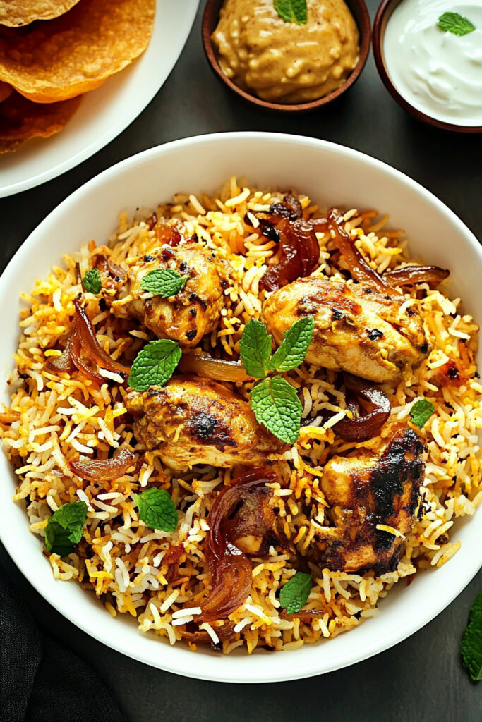 Cook the Hyderabadi chicken biryani