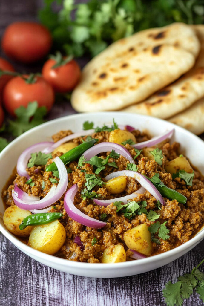 How to Serve Indian Keema Aloo