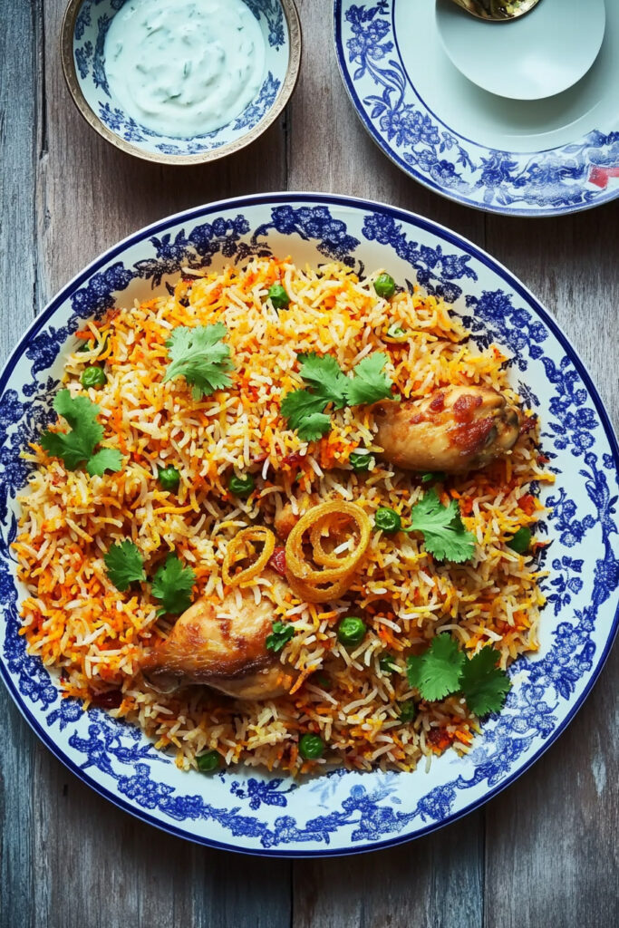 How to Serve afghani chicken biryani