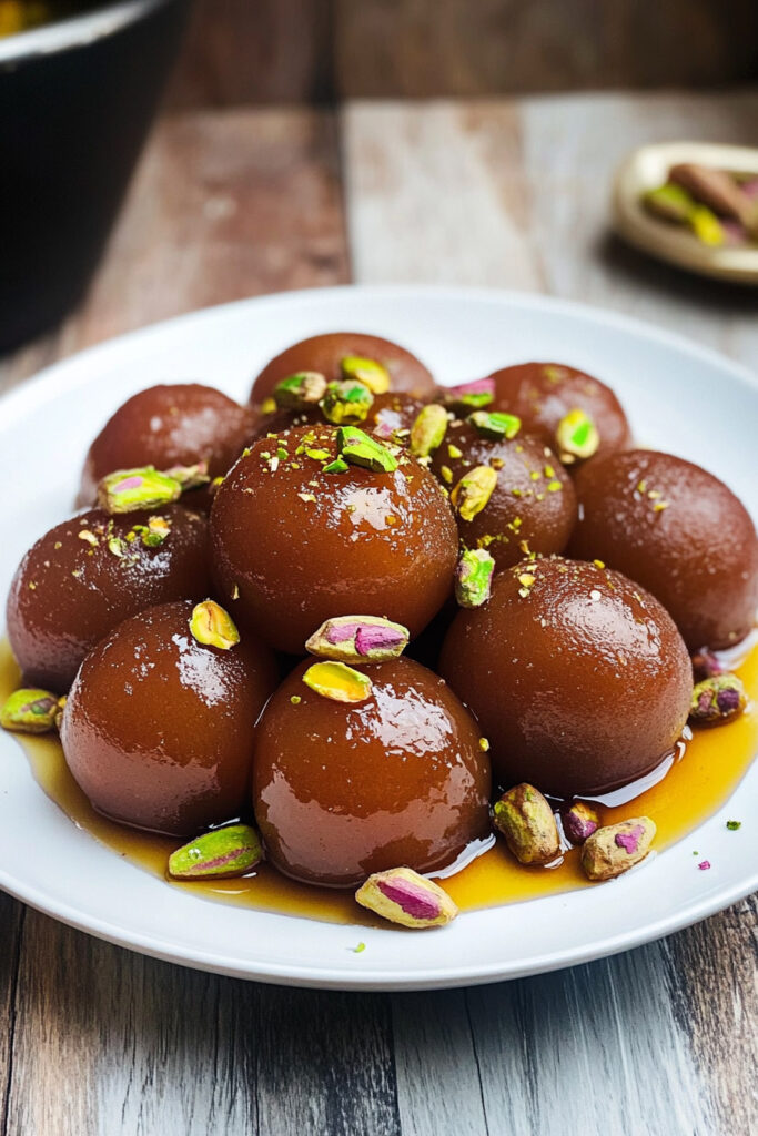 Serving Gulab Jamun