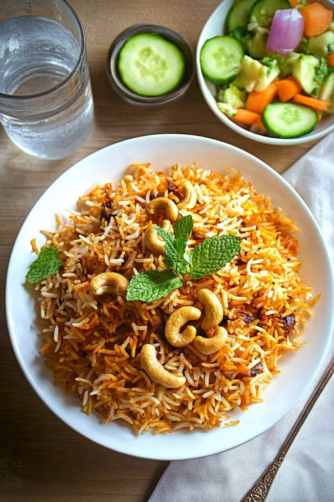 Serving Malabar Biryani