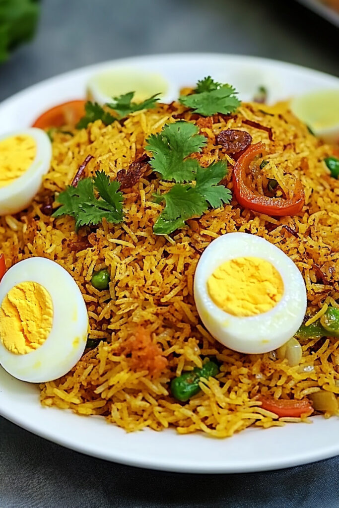 Cooking Egg Biryani