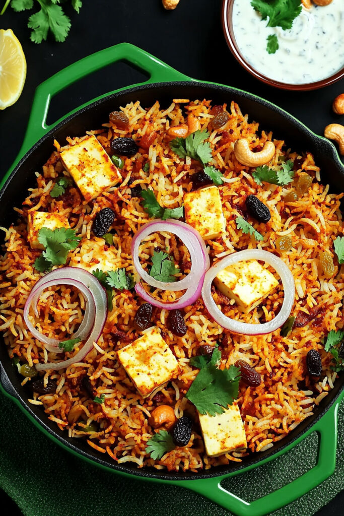 Serving Tips Paneer Biryani